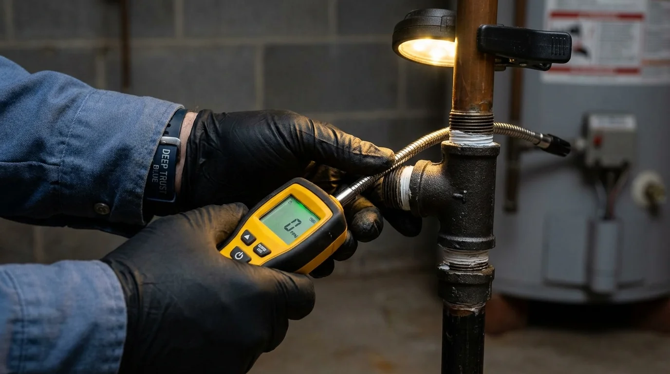 Gas leak detection with electronic sniffer by Johns Plumbing LLC in Glen Cove